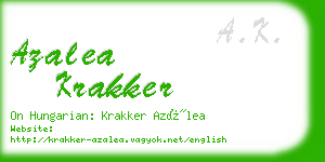 azalea krakker business card